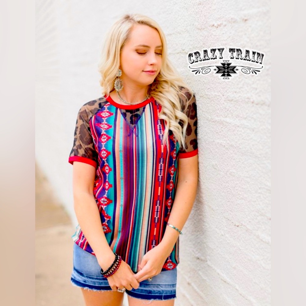 NWT Western print top